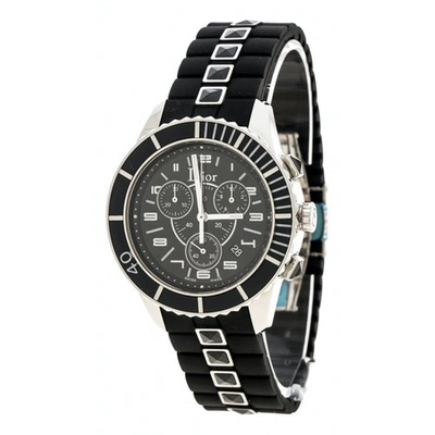 Pre-owned Dior Black Steel Watches