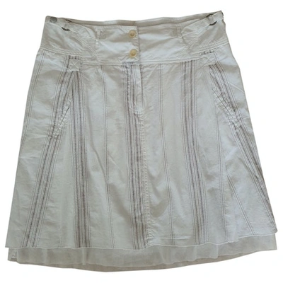 Pre-owned Closed Mid-length Skirt In White