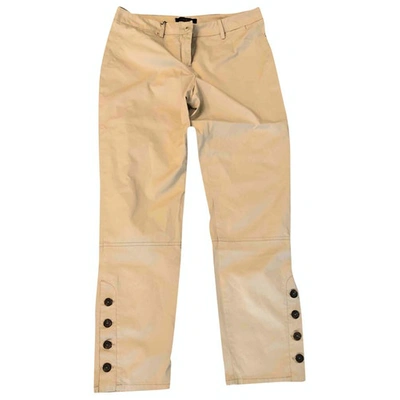 Pre-owned Max Mara Beige Cotton Trousers