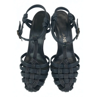 Pre-owned Chanel Black Leather Mules & Clogs