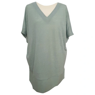 Pre-owned Escada Linen Tunic In Turquoise