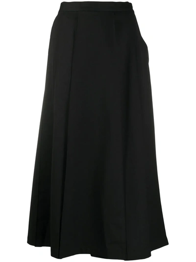 Y-3 Asymmetric Pleated Skirt Trousers In Black