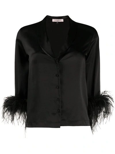 Gilda & Pearl Feather Cuff Esme Jacket In Black