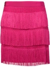 Alberta Ferretti Charleston Style Fringed Mini Skirt J01251616217 In Fuchsia