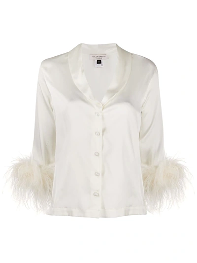 Gilda & Pearl Esme Stretch-satin Pyjama Shirt In Ivory