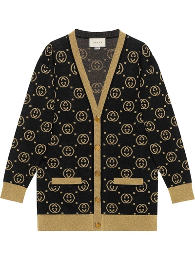 Gucci Gg Wool Cardigan In Black