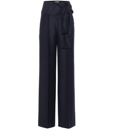 Victoria Victoria Beckham Victoria Beckham Tie-waist Wide Leg Trousers Colour: Navy In Blue