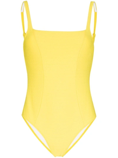 Heidi Klein Cancun Textured Swimsuit In Yellow