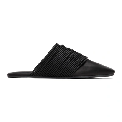 Mm6 Maison Margiela Wire Leather Slippers In Black