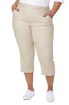 Nydj Utility Crop Linen Blend Pants In Feather