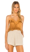 Cami Nyc The Racer Lace Trim Silk Camisole In Camel