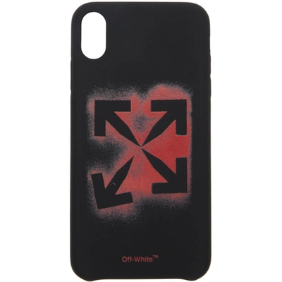 Off-white Black Stencil Iphone Xs Max Case In Black/red