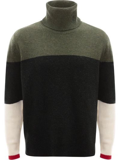 Jw Anderson Colourblock Knitted Jumper In Green