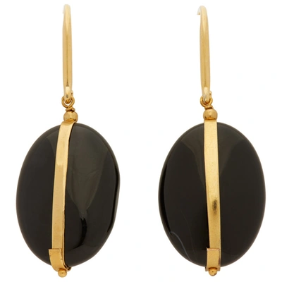 Isabel Marant Black Brass Earrings In 01bk Black