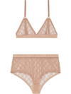 Gucci Pink Tulle Gg Lingerie Set