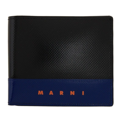 Marni Black And Blue Tribeca Bifold Wallet In Zl811 Blkec