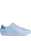 Gucci Women's Ace Sneaker With Interlocking G In Pale+blue