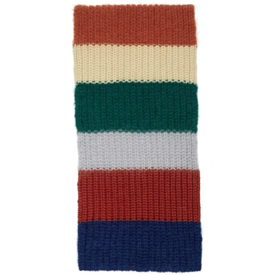Marni Multicolor Mohair Stripes Knit Scarf In V1x99 Blorg