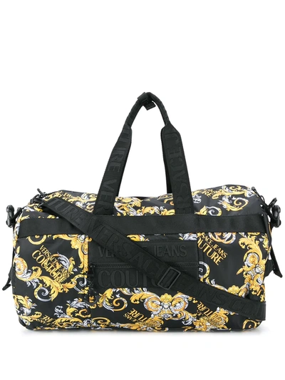 Versace Jeans Couture Baroque Print Holdall In Black
