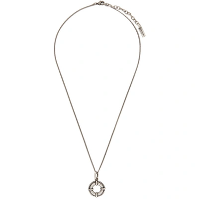 Saint Laurent Silver Lifebuoy Necklace In 8142 Silver