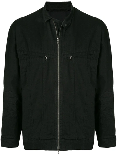 Julius Denim Biker Jacket In Black