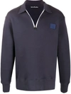 Acne Studios Navy Point Collar Oversized Sweatshirt In Oversized Point Collar Sweatshirt