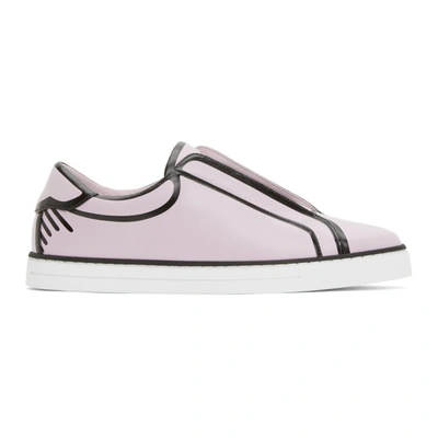 Fendi Pink & Black Joshua Vides Edition Leather Sneakers In Rose