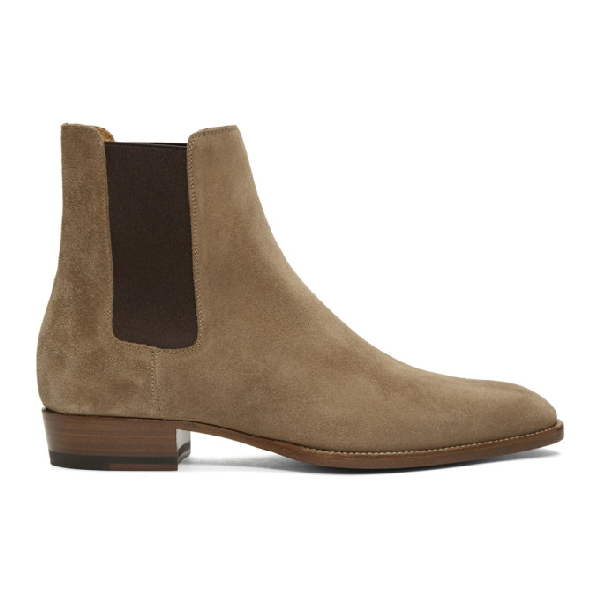 saint laurent suede chelsea boots