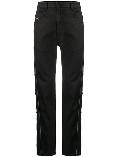 Diesel Krooley-e-ne Slim Straight Jeans In Black Denim In Black/denim