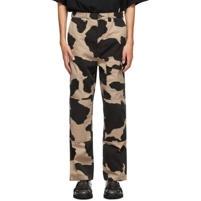 Miharayasuhiro Beige Holstein Print Work Pants In Beige