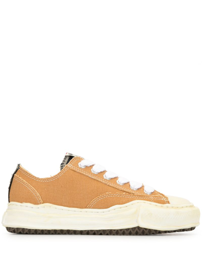 Miharayasuhiro Yellow Over-dyed Og Sole Peterson Sneakers In Cotton-canvas Upper, Multicoloured Panels