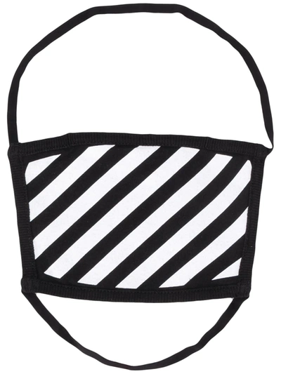 Off-white Diag Printed Face Mask In Black