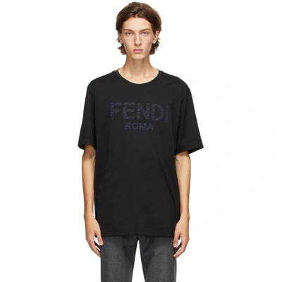 Fendi Roma Appliqué T-shirt In F0qa1 Black