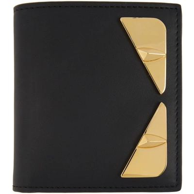Fendi Black & Gold Bag Bugs Wallet In F0kur Black
