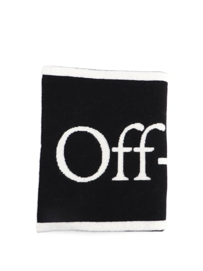 Off-white Felt Reversible Scarf In Black And White