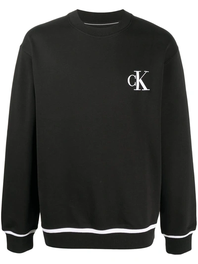 Calvin Klein Jeans Est.1978 Contrast Stripe Sweater In Black