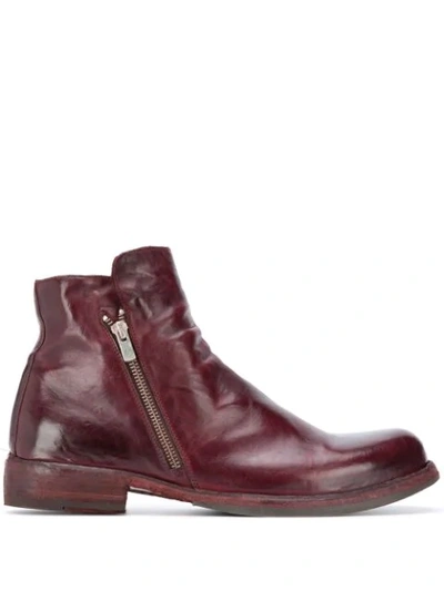 Officine Creative Side-zip Ankle Boots In Brown