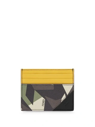 Fendi Business Printed Cardholder In Yellow
