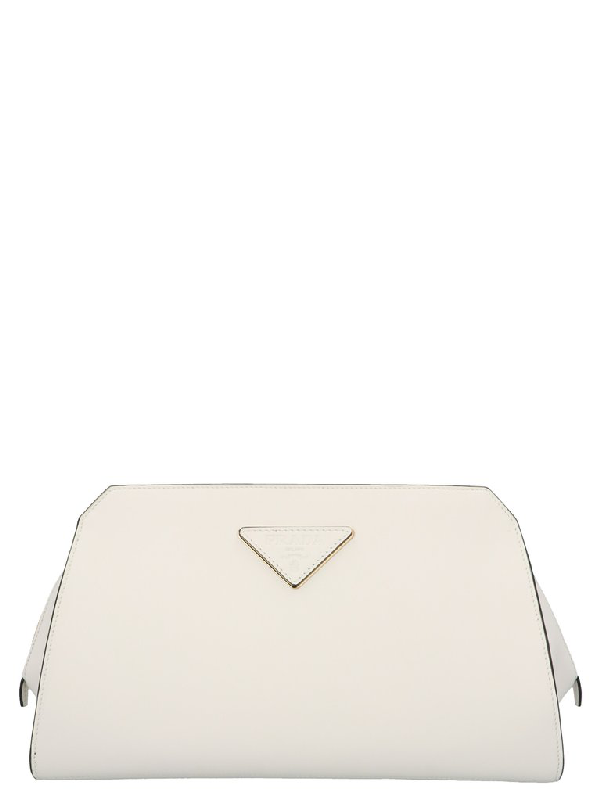 prada white clutch
