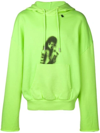 Pre-owned Off-white Michael Jackson Back Zip Hoodie Fluo Yellow/black
