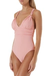 Melissa Odabash Panarea V-neck One-piece Swimsuit In Blush