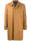 Hevo Concealed Button Down Coat In Brown