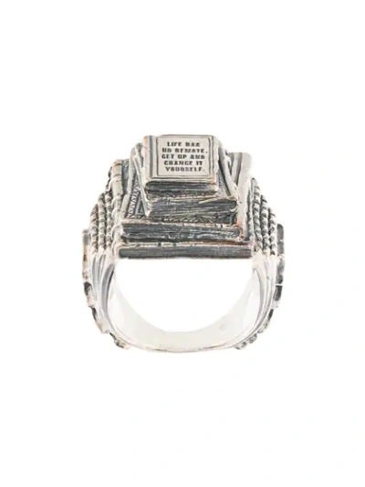 Natural Instinct Book Stack Ring In Silver