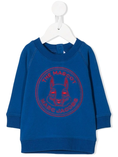 Little Marc Jacobs Babies' The Mascot Embroidered Sweatshirt In Blue