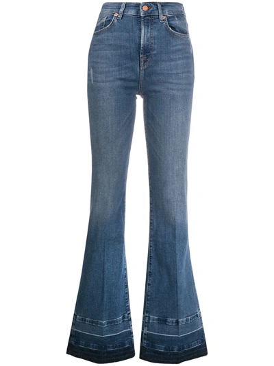 7 For All Mankind Lisha High-rise Flared Jeans In Blue
