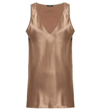 Joseph Belva Silk-satin Tank Top In Brown