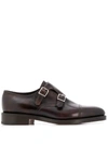 John Lobb William Buckled Monk Shoes In Dark Brown