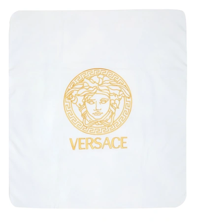 Versace Acanthus Stretch-cotton Blanket In Multicoloured