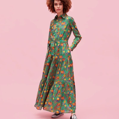 La Doublej Bellini Dress In Pavone Verde