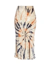 Free People Women's Bali Serious Swagger Tie Dye Velvet Midi Pencil Skirt In Firework Combo